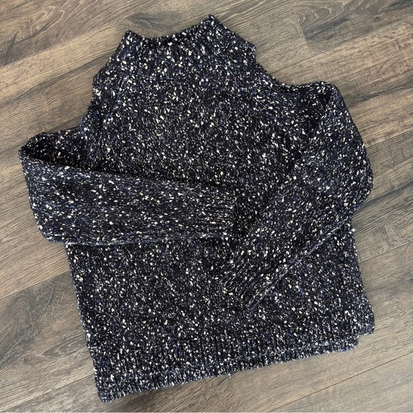 Rebecca Taylor Boucle Cold-Shoulder Mock-Neck Sweater Medium - Picture 2 of 10